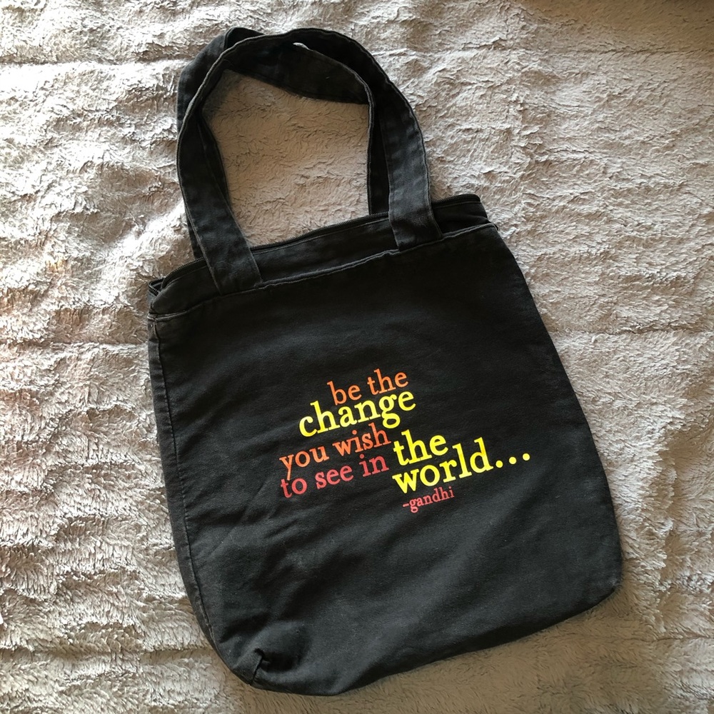 Be The Change Quotable Canvas Tote Bag
